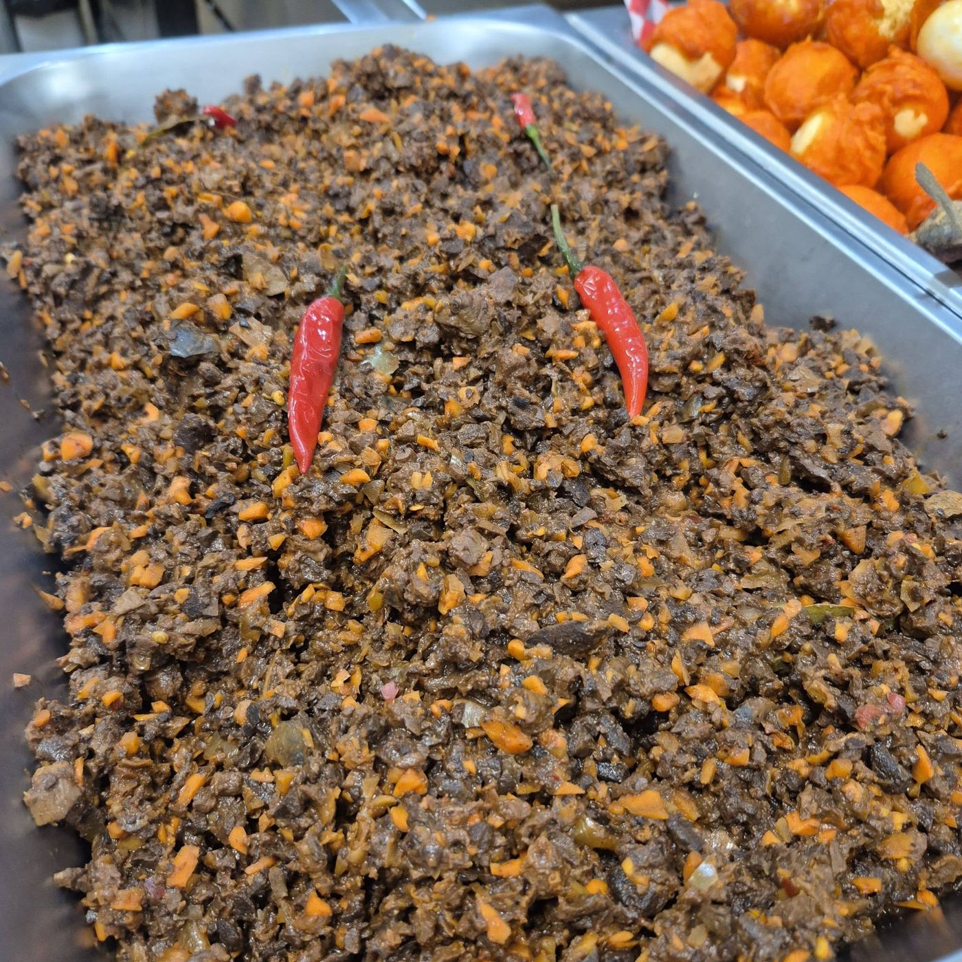 A full tray from the ChowKeni buffet line