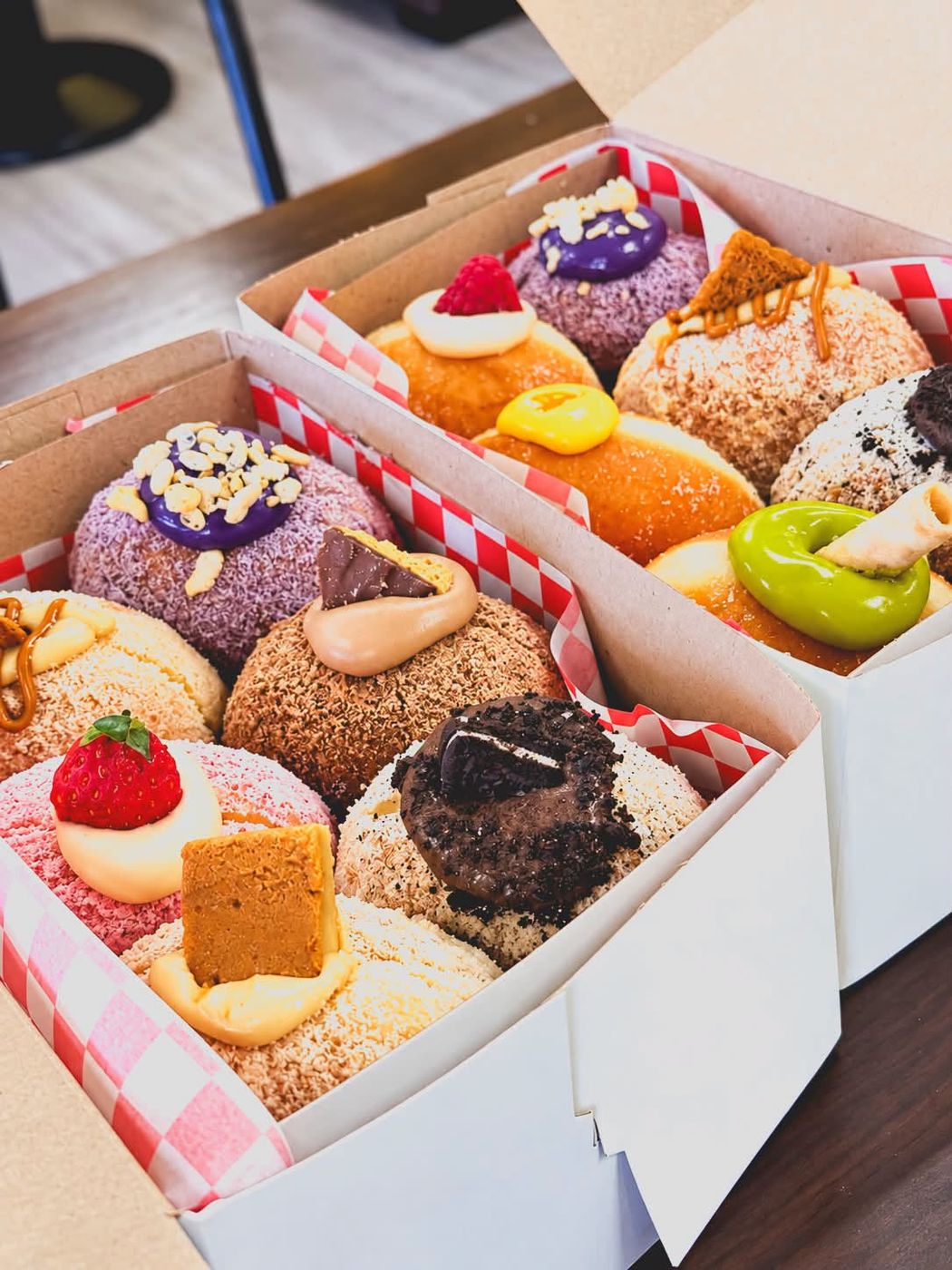 Two boxes of assorted polvoron donuts