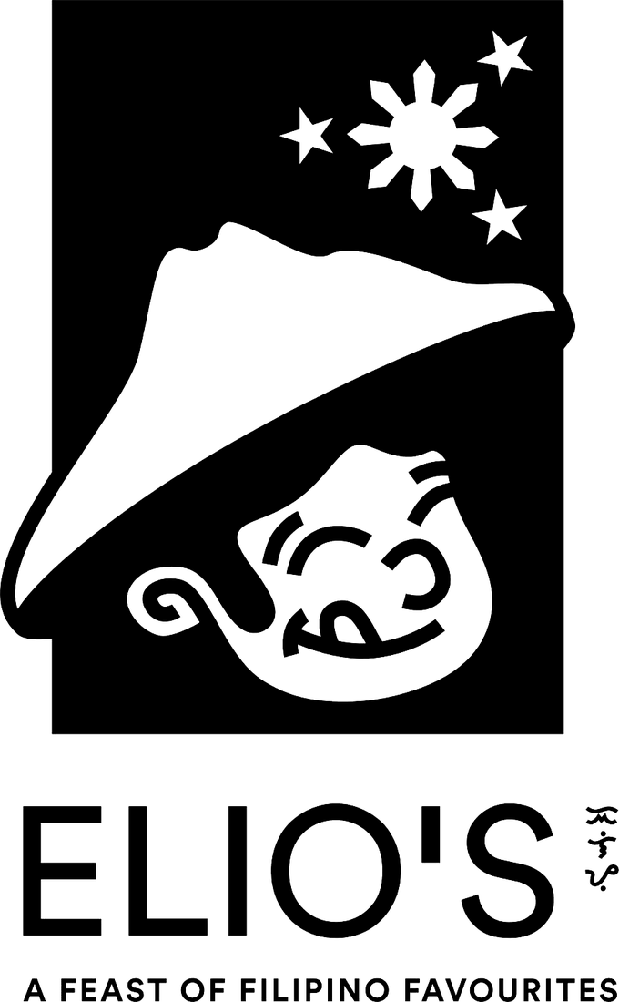 Elio's logo: a smiling face under a salakot hat shaped like Mount Matutum, with the sun and three stars of the Philippine flag