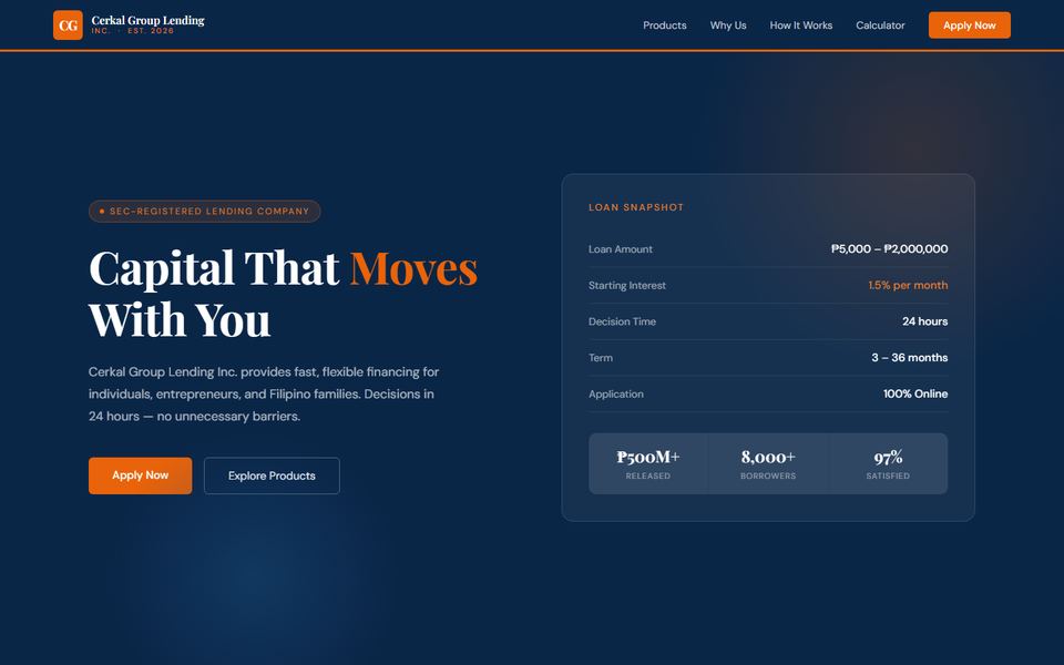 Screenshot of Cerkal Group Lending