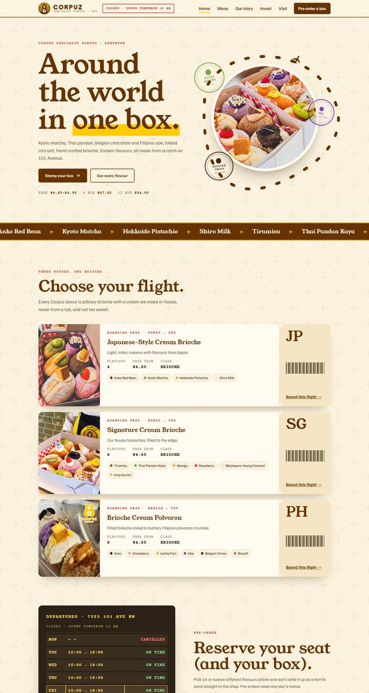 Screenshot of Corpuz Specialty Donuts
