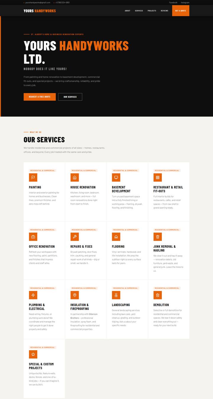 Screenshot of Yours Handyworks