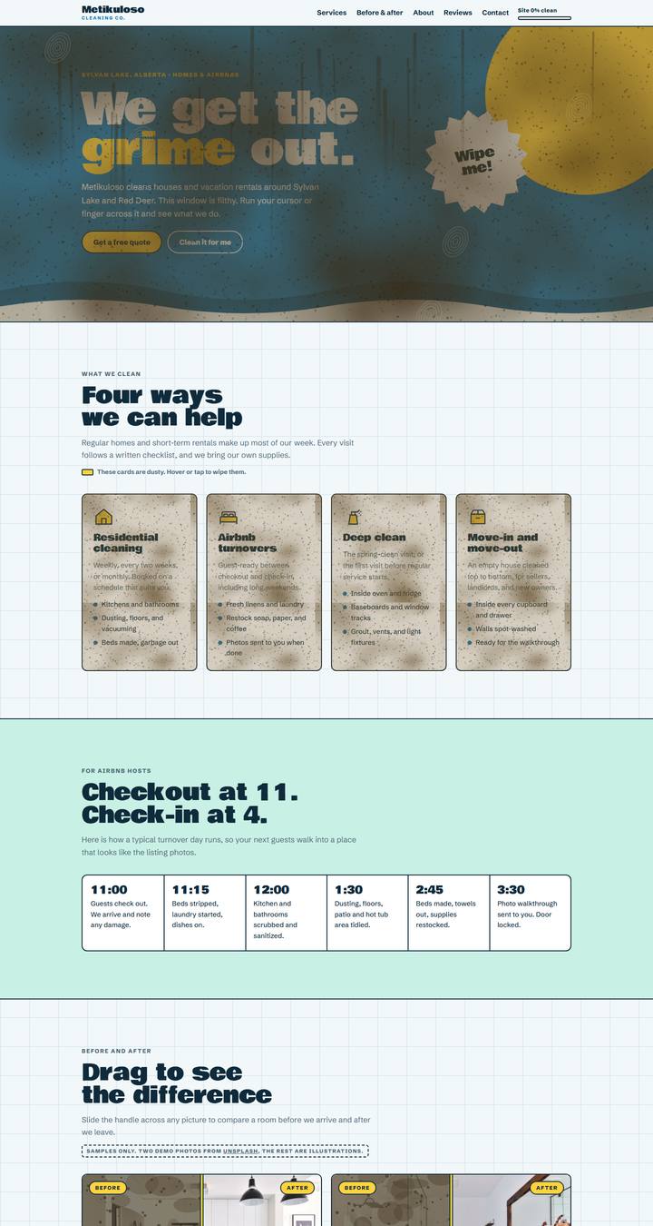 Screenshot of Metikuloso Cleaning Co.